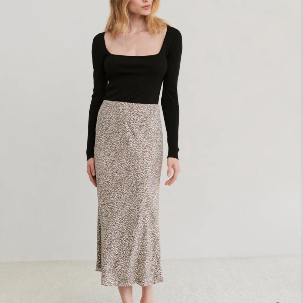 JENNI KAYNE Leopard Slip Skirt